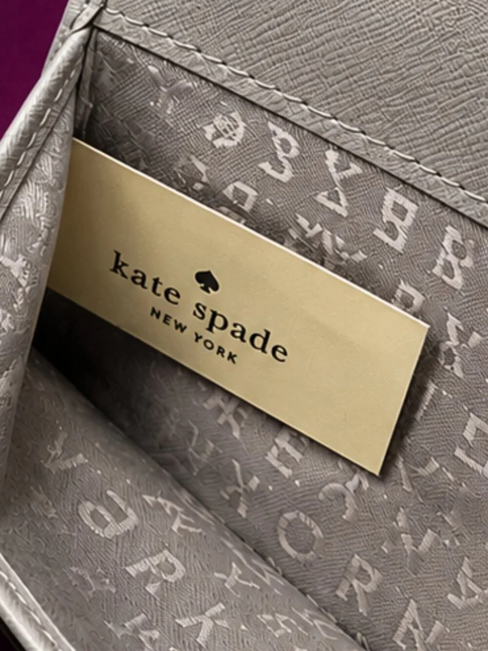 kate spade Silver Saffiano Wristlet Wallet